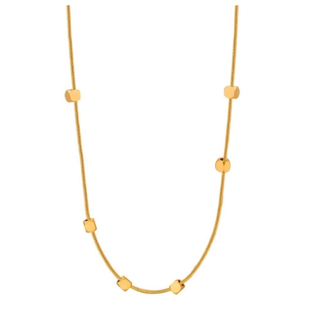 18k Gold Plated Dainty Beaded Necklace
